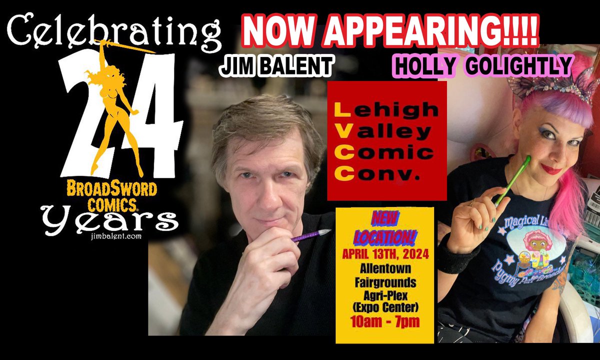 NEW APPEARANCE ANNOUNCEMENT!!! Lehigh Valley Comic Con!!! April 13th! 10am to 7pm! SEE YOU THERE! Jim @LVCC01