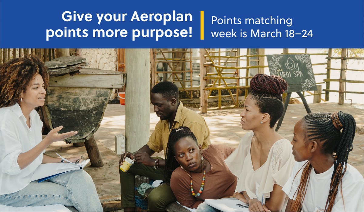 Right now, March 18–24, @aeroplan is once again matching points you donate to the Stephen Lewis Foundation, up to 500,000! Don't miss this one-week opportunity to have your points matched. Donate today and share the news with your networks: theslf.org/donate-points Thank you!