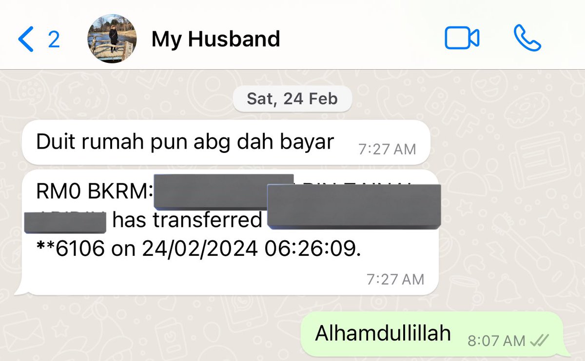 I read the comments. My husband work hard utk nafkah rumah nearly 2k incl utilities bill. Terharu dgn effort dia, I now willingly bear the maintenance+utilities. He just pay the mortgage loan so he can have his own saving. Healthy marriage are designed to be a give & take 🥺