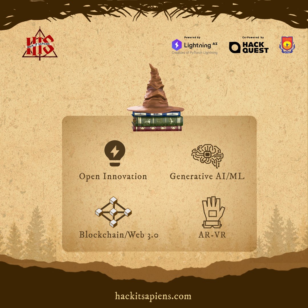 HackIT_Sapiens's tweet photo. Watch Out Sapiens!🙌
Here are the tracks for the hackathon Hack It Sapiens 2.0.📢
#HIS2K24
#HIS2
#HackItSapiens https://t.co/ogIHLzY2I3