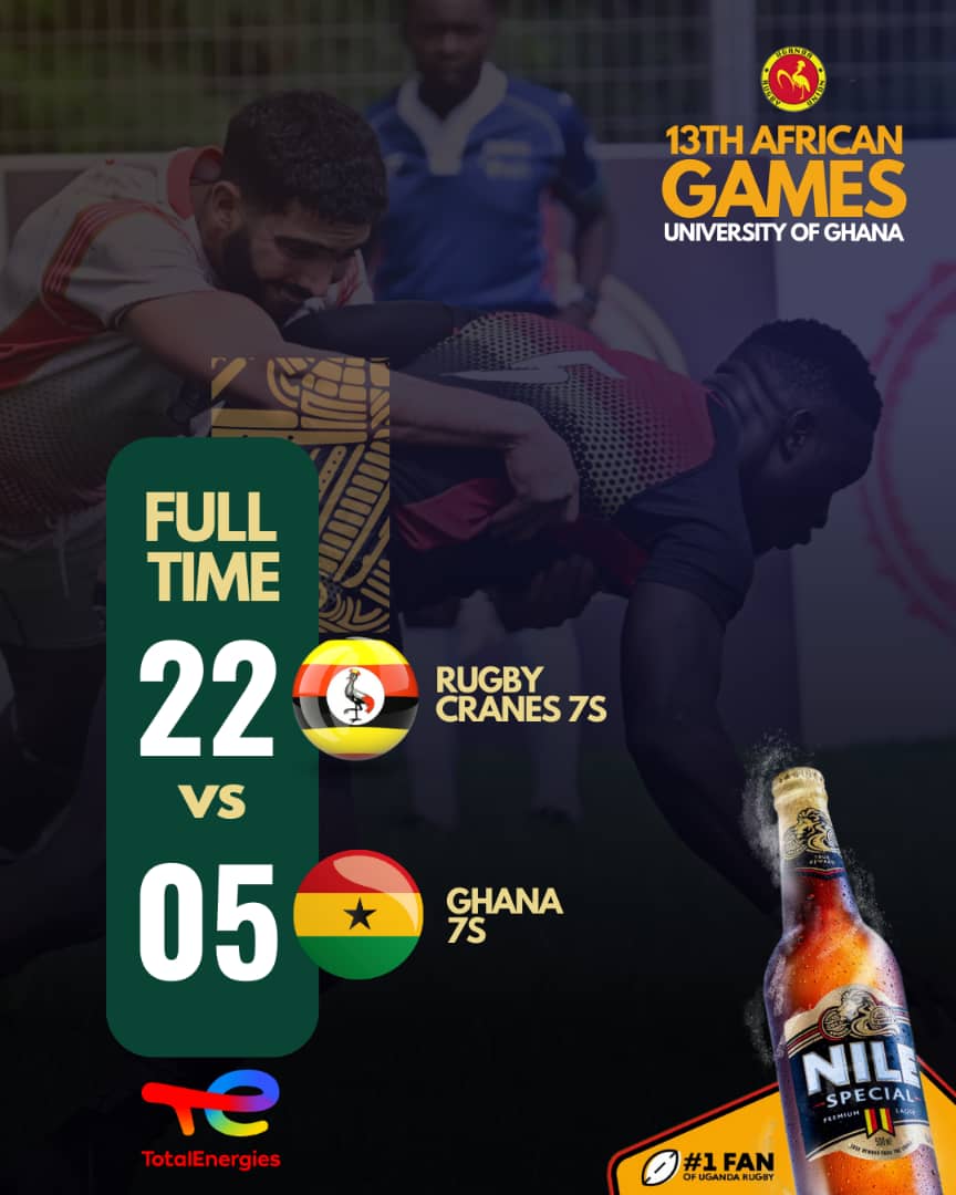 Another great outing for the Rugby Cranes 7's as they disappoint hosts Ghana. #GutsGritGold #UnmatchedinGold #TotalEnergiesUganda