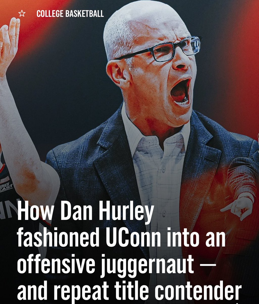 Dan Hurley knew he had to change. His signature blend of toughness and defense could only take #UConn so far. This is the story of a multiyear philosophical shift that touched every corner of the program and turned the #Huskies into an offensive machine: foxsports.com/stories/colleg…