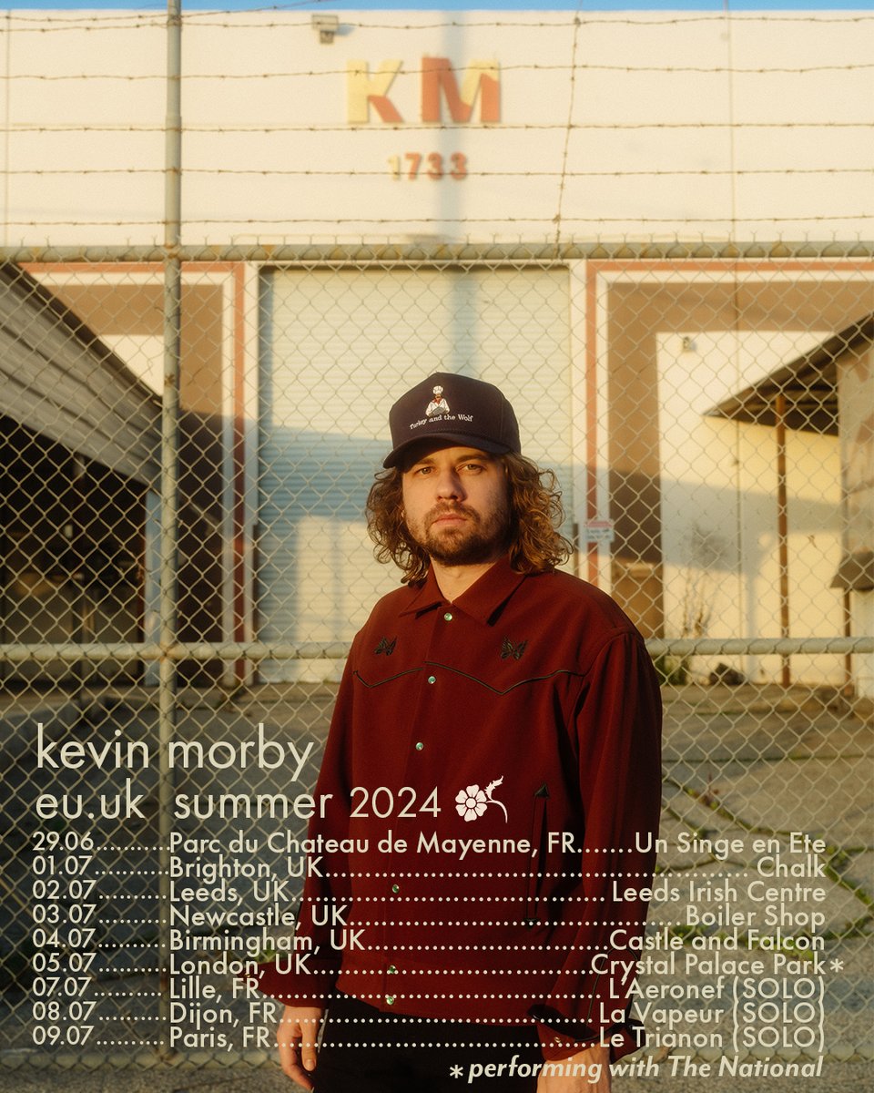 kevinmorby's tweet image. UK and France! I’m very excited to announce a small run of shows surrounding my London show with The National - the three shows in France at the end will be performed SOLO with a special guest or two. Tickets on sale March 22nd at 10 AM local.  📷📷📷📷

kevinmorby.com/tour