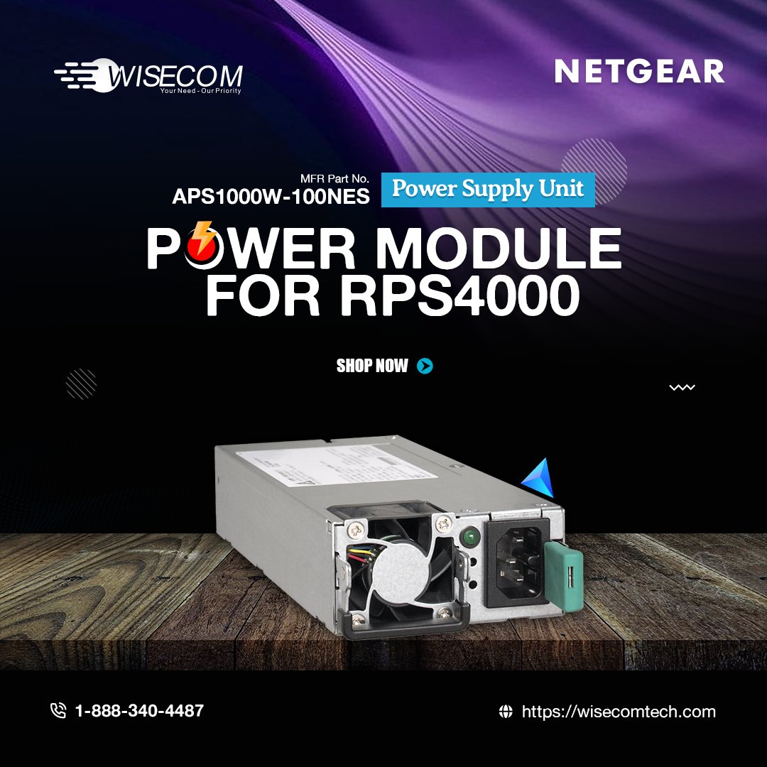 📌 Power Module for RPS4000

Contact Us: 👇👇👇
📧 marketing@wisecomtech.com
🔗 wisecomtech.com/aps1000w-100nes

#wisecomtech #itproducts #Netgear #aps1000w #RPS4000 #M6100Series #Switches #NetgearSwitches #WTS #technology #instock #hotsalling #highlights #usa