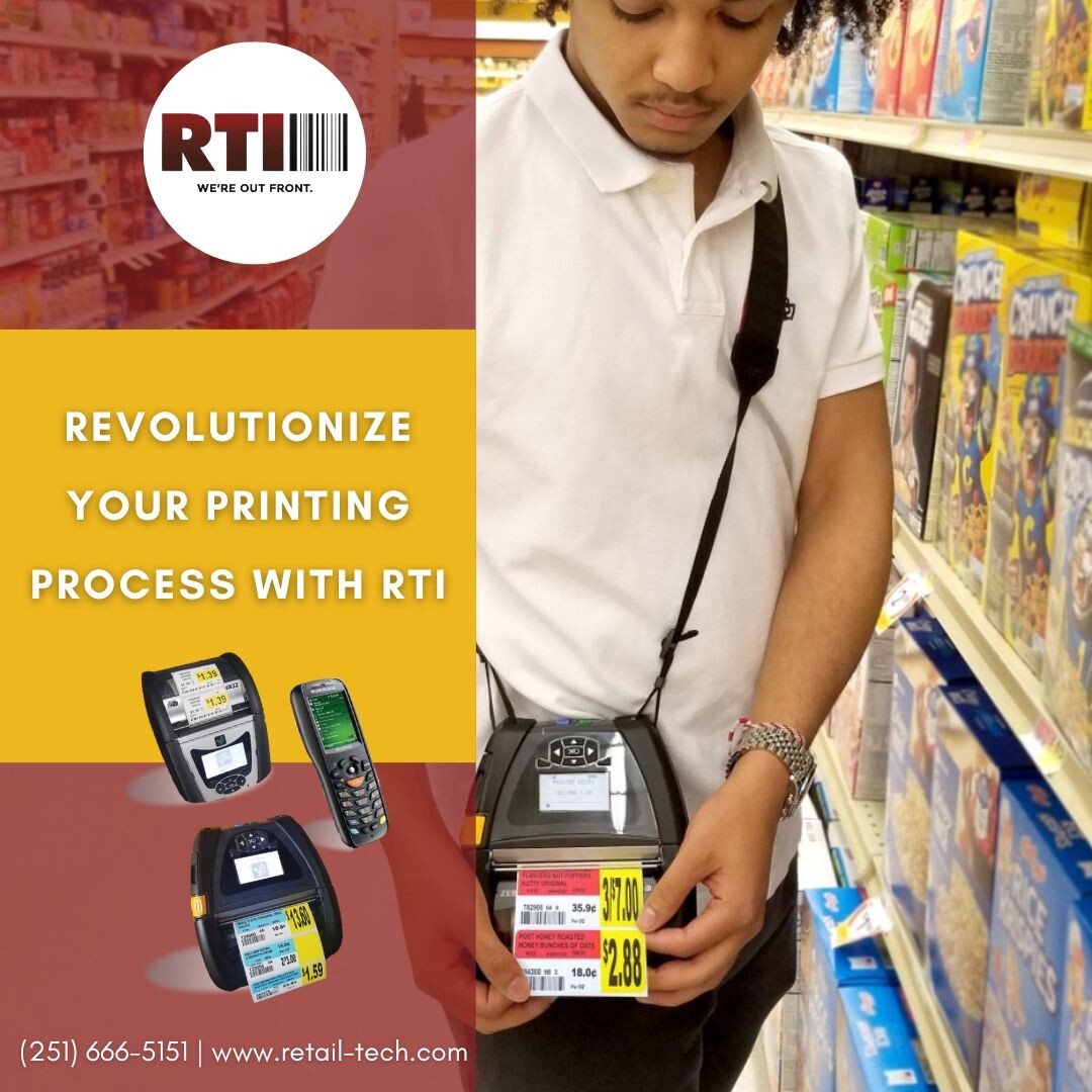 Experience unparalleled efficiency in printing and replacing shelf labels, talkers and signage with the powerful combination of N-AISLE PRINTING and DESIGN-R-LABELS.  Explore the RTI difference at retail-tech.com or call (251) 666-5151.
