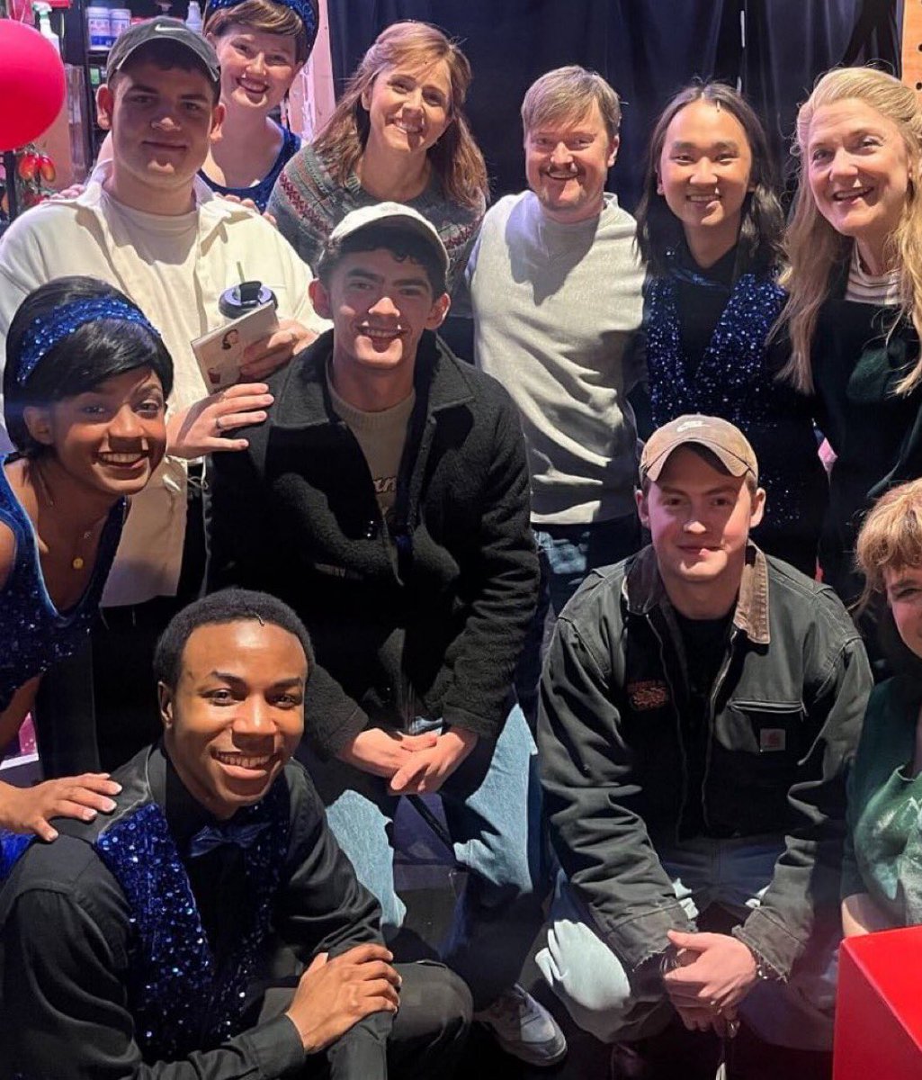 New photo of Joe Locke, Kit Connor and Tobie Donovan with the cast of Kimberly Akimbo on Broadway