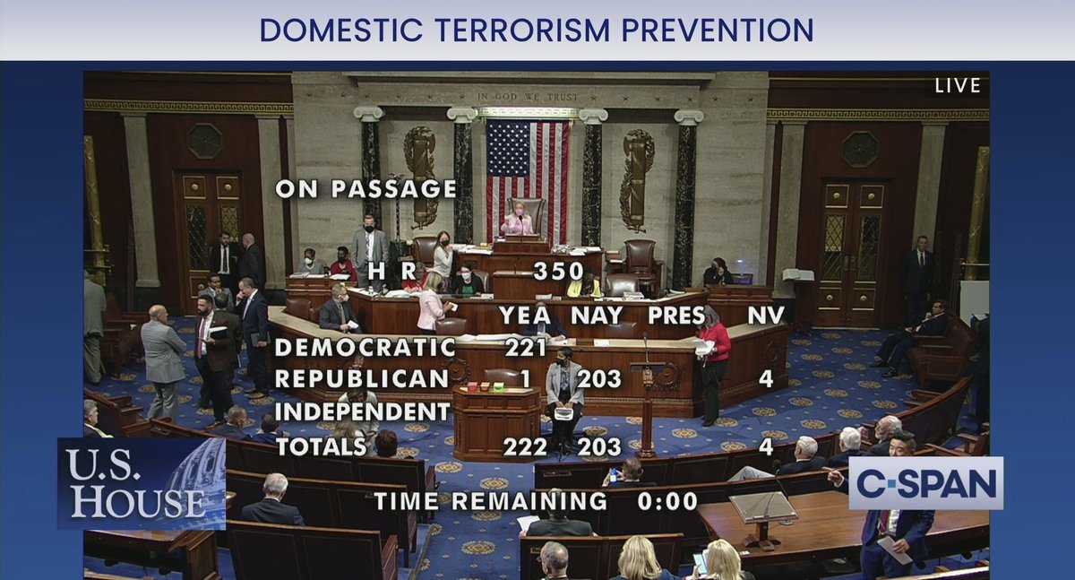 Reminder that when Democrats voted to crackdown on exploding domestic extremism 99% of republicans in Congress voted no and then killed it. Remember it.