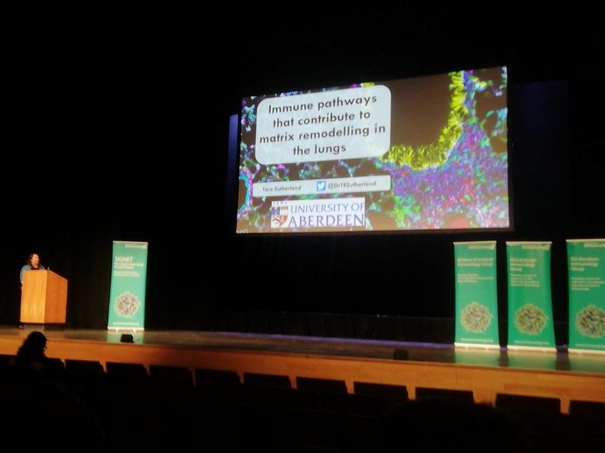 We hope everyone is enjoying #SIGNET2024! 🥳
Pictures show <a href="/MDMorgan_abz/">Mike Morgan</a> hosting a session and <a href="/DrTESutherland/">Tara Sutherland</a> presenting her talk on Immune pathways that contribute to matrix remodelling in the lungs  🫁

<a href="/bsicongress/">BSI Congress & Events</a>