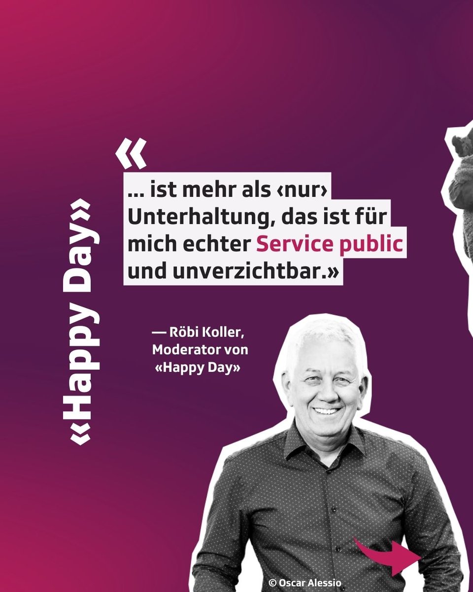 SRGSSR's tweet photo. Stellt ihr euch vor, ihr reinigt den Vorplatz eures Hauses &amp; plötzlich taucht @roebikoller mit seinem Kamerateam auf. Da bräuchten Sie vielleicht wie Bea auch einen Schnaps. Anlässlich des Weltglückstages, teilen wir eine Geschichte von @SRF-Happy Day: https://t.co/TzJPPmi7gc https://t.co/0UllCDCjne