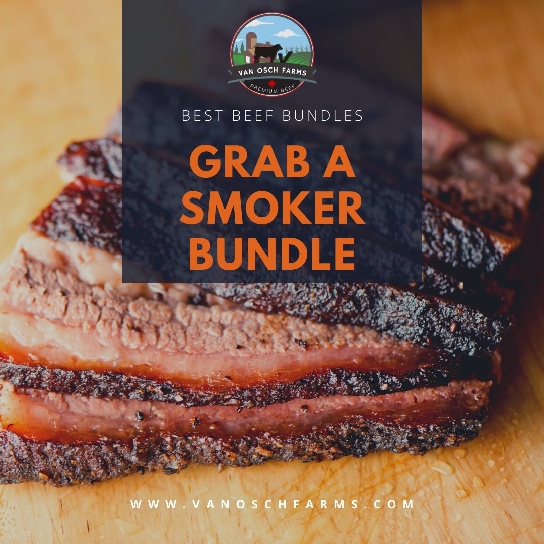 Mmm smoked beef… can you smell it? If you haven’t tried it, you’re missing out. Better grab a smoker bundle before they’re gone! #vanoschfarms #smokedbrisket #buylocal #ontariofoodie