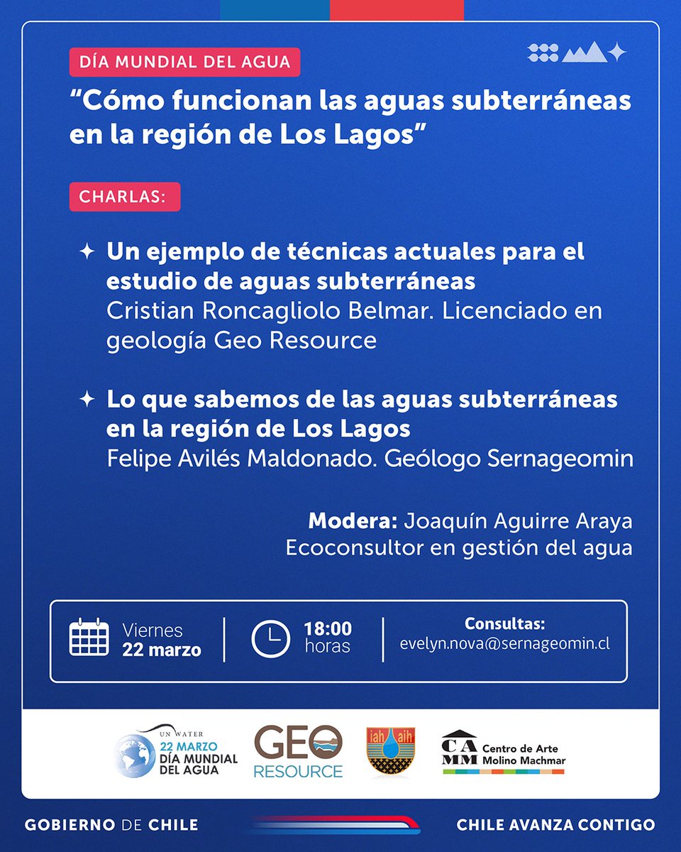 Las #aguas #subterraneas son claves para nuestro abastecimiento y #sustentabilidad

#DiaMundialDelAgua

<a href="/MinagriCL/">Ministerio de Agricultura de Chile 🇨🇱</a> 
<a href="/sernageomincl/">Sernageomin</a> 
<a href="/INDAP_Chile/">INDAP_Chile</a> 
#riego 
<a href="/sagchile/">SAG</a>