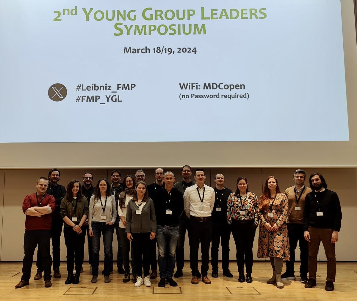After 2 days of intense science: thanks all for participating at the 2nd Young Group Leader Symposium! Amazing crew 🤩 ⁦@LeibnizFMP⁩ #YGL2024