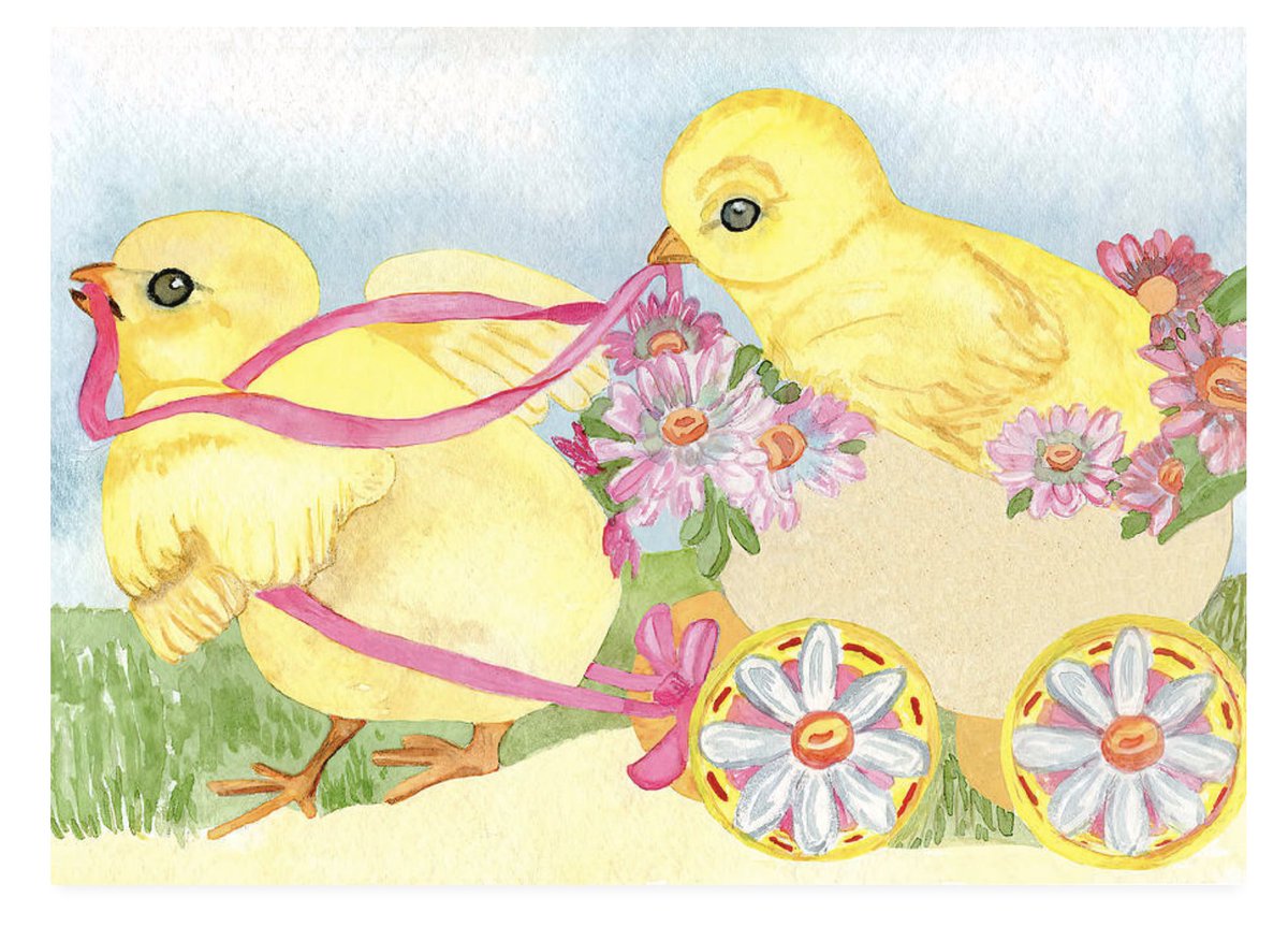 Chicks celebrate spring #watercolor #painting #birdart #birds #whimsicalart #AYearForArt #BuyIntoArt #wallart #stickers #coffeemugs #drinkcoasters #totebag #watercolorbird #apparel #tshirts #Easter2024 #art #ArtistOnTwitter 
ART - redbubble.com/shop/ap/142120…