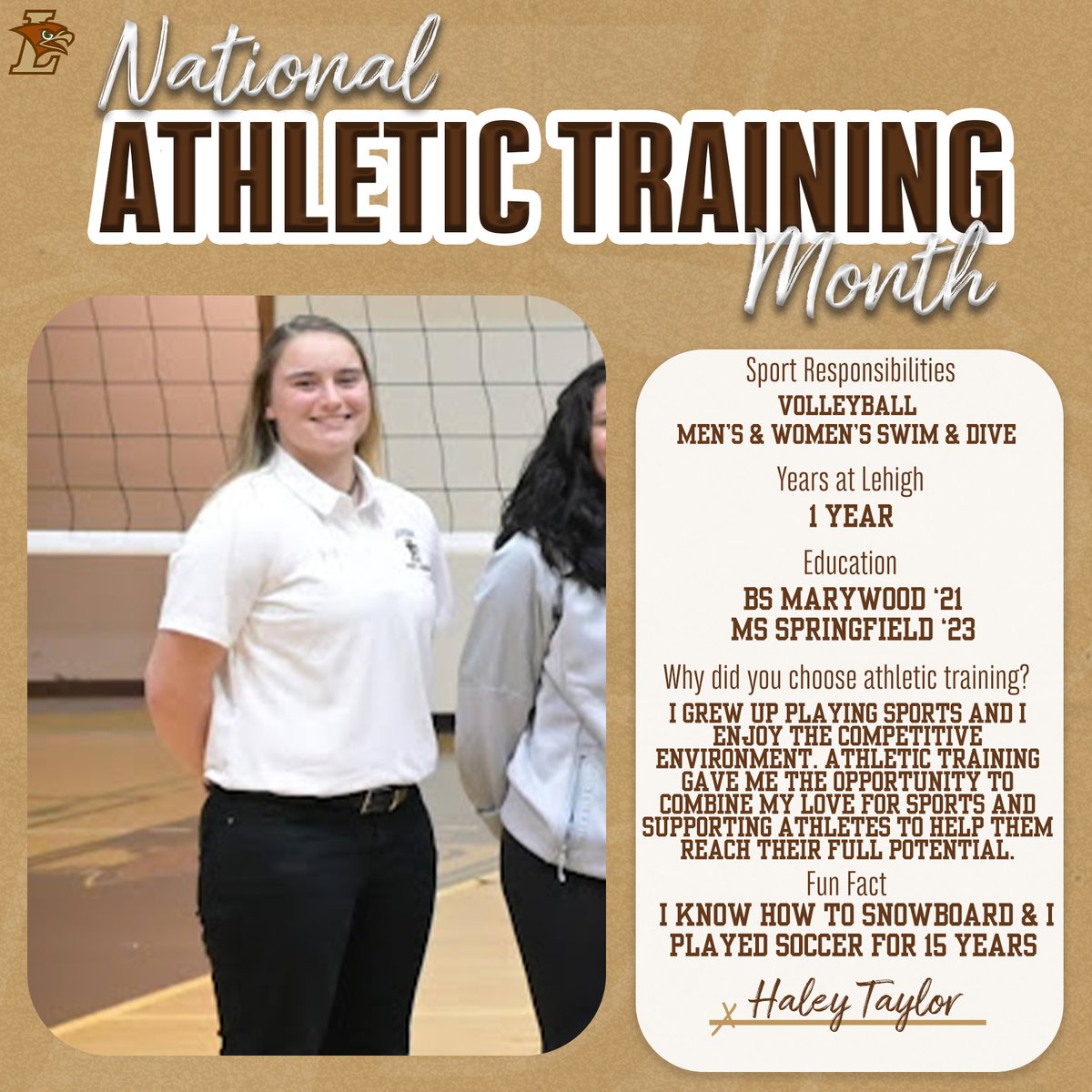 Our final staff spotlight to round out National Athletic Trainers Month! Thank you for all you do! #GoLehigh