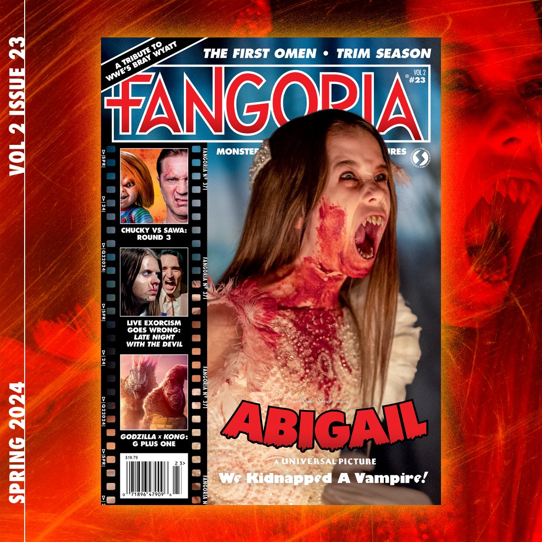 🧛‍♀️Avant! The FANGORIA #23 newsstand cover is here, featuring the toothy, tutu-wearing, titular terror of next month’s ABIGAIL from Radio Silence starring Kathryn Newton, Melissa Barrera, and Dan Stevens.