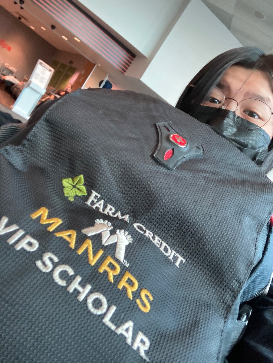 En route to Chicago for the #MANRRS38 conference ✈️ I’m accompanied by my trusty <a href="/farmcredit/">Farm Credit System</a> backpack which has been with me around the globe!