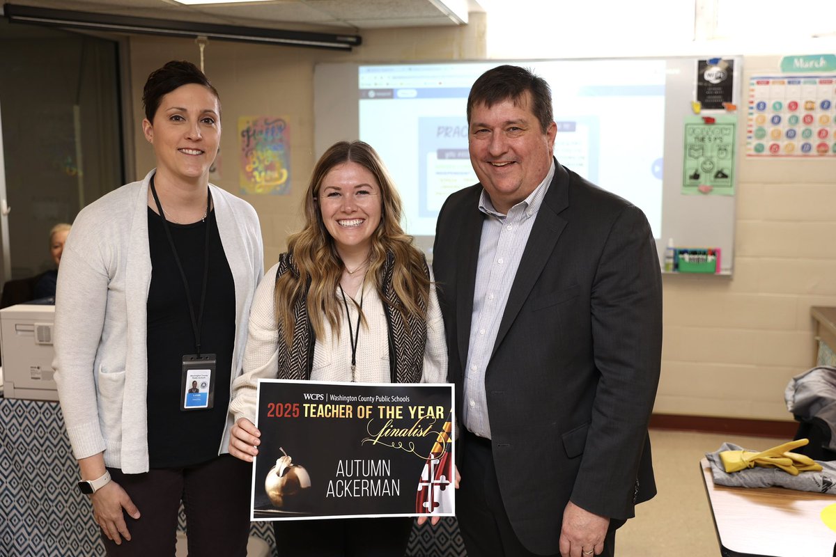 Our 1st @wcpsmd finalist for Teacher of the Year is Autumn Ackerman! She has been a WCPS educator for 8 years and teaches students at the Job Development Program at Marshall Street School. Congrats!