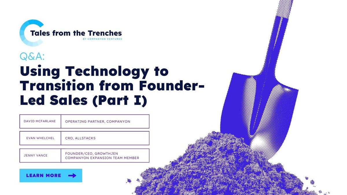 What tools and technologies should startups utilize when transitioning from founder-led sales to a sales team? 🔧

This month, we sat down with sales experts and talked about it. 🧵👇

#GrowthStrategies #Startup #Sales #SaaS