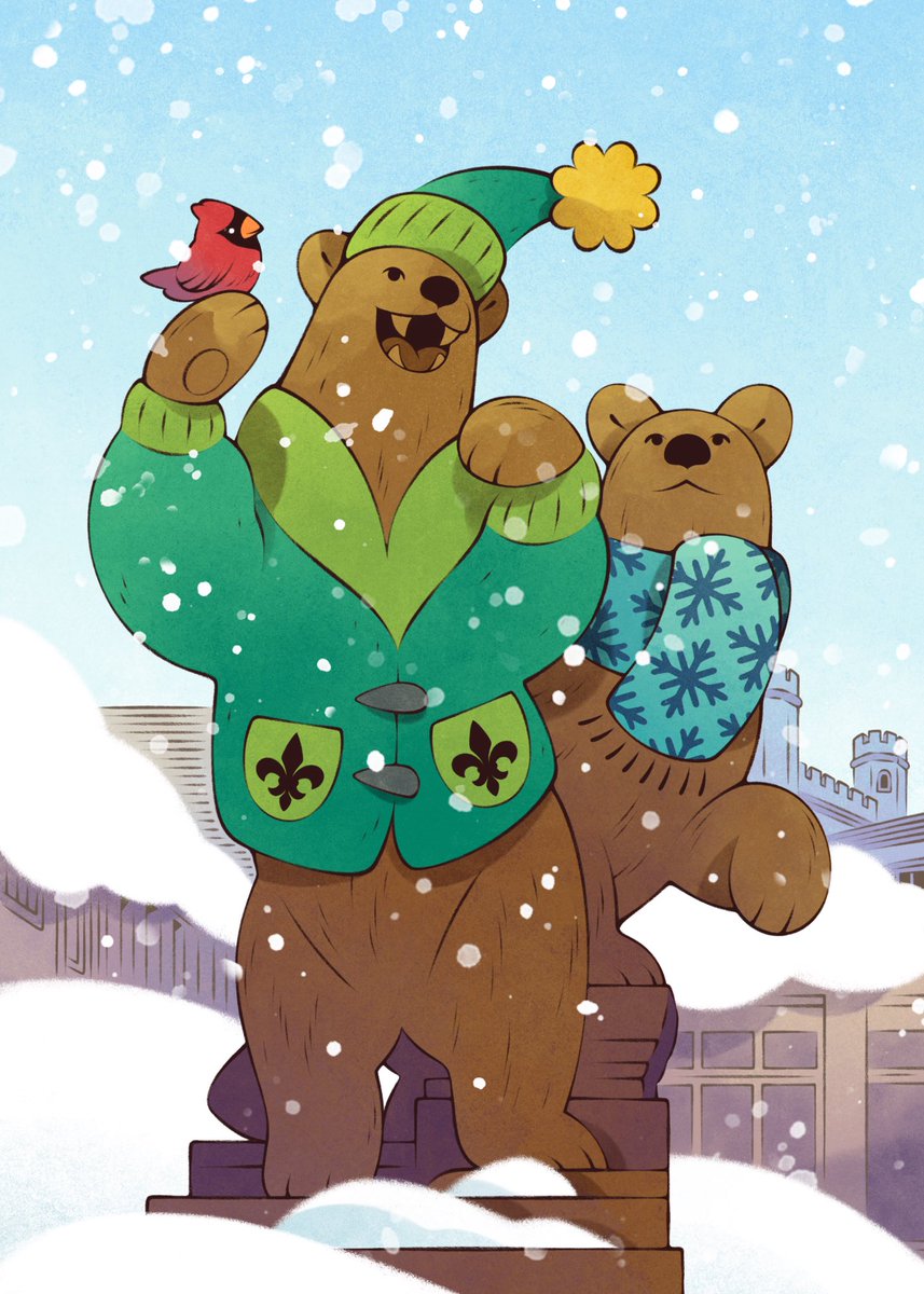 Before we say goodbye to Winter, I wanted share a donor appreciation holiday card I created for @WUSTL and the Office of Planned Giving✨❄️🐻 Thank you AD Nick Maggio~
