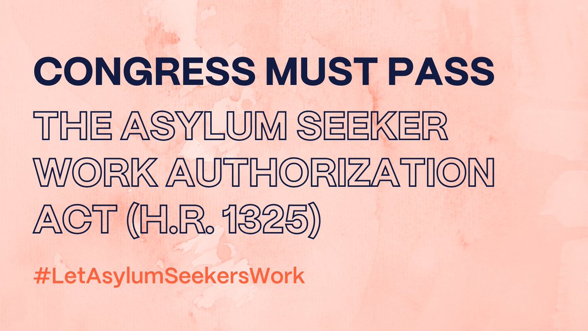 RefugeeAdvcyLab's tweet photo. The bi-partisan House #ASWAA would allow asylum seekers to support themselves and their families sooner AND fill needed jobs.
The current 180-day waiting period hurts people seeking safety and the economy.
Tell your member of Congress to support the #ASWAA
https://t.co/WSJbRGL7BD https://t.co/piQqnn8mPu