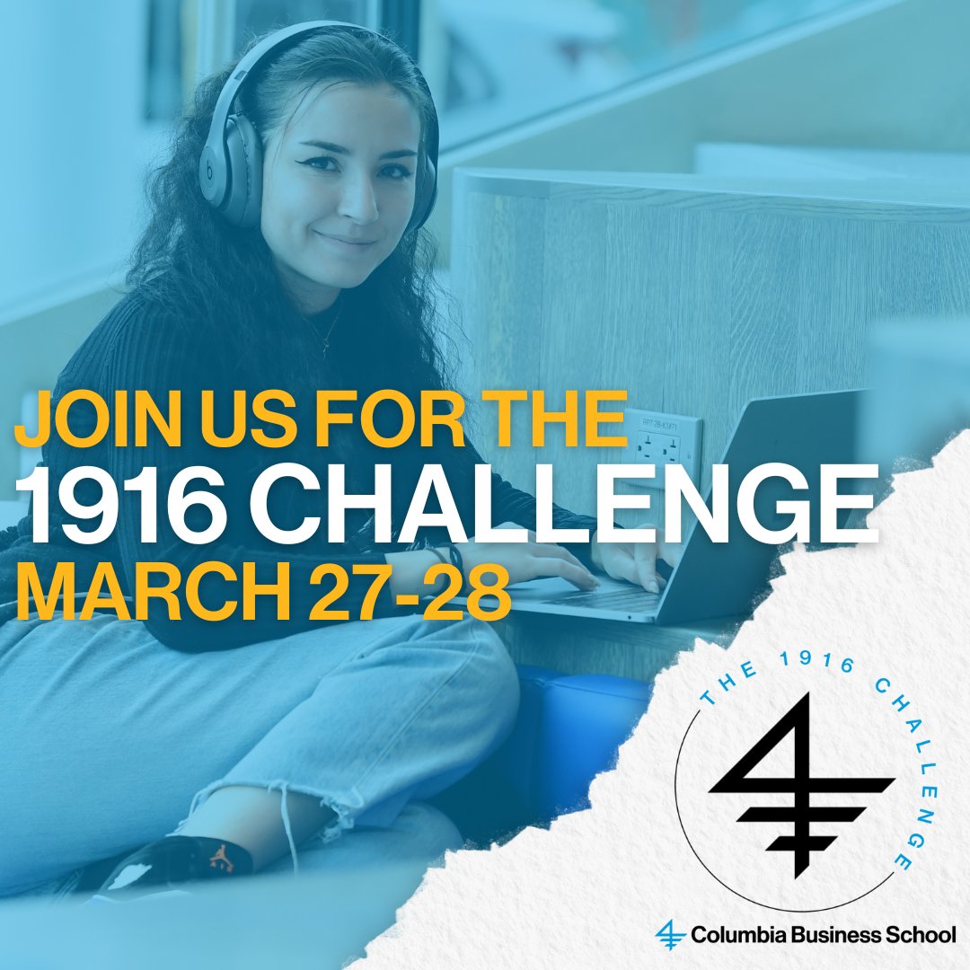 Columbia_Biz's tweet photo. The 1916 Challenge starts in one week! Together, can we make a real impact on the lives of our incredible students. And you don’t have to wait until the 27th. Make your gift today. #CBS1916 https://t.co/XewwAnvGEk https://t.co/fgUlBljXAT