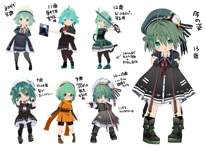 なんとなく黒と緑と白と帽子、という縛りがあるだけでずっと絵柄はぶれている 