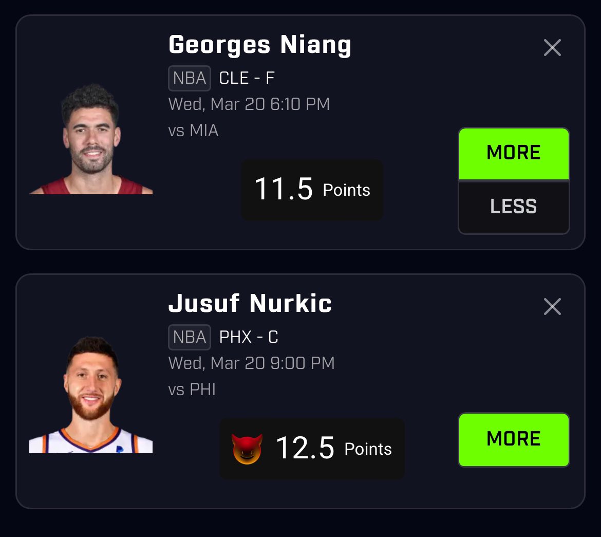 17LockzzParlays's tweet image. #PRIZEPICKS #2MAN  #SLIP OF THE #DAY 
 #JusufNurkic O 12.5 pts #GeorgesNiang O 11.5 pts