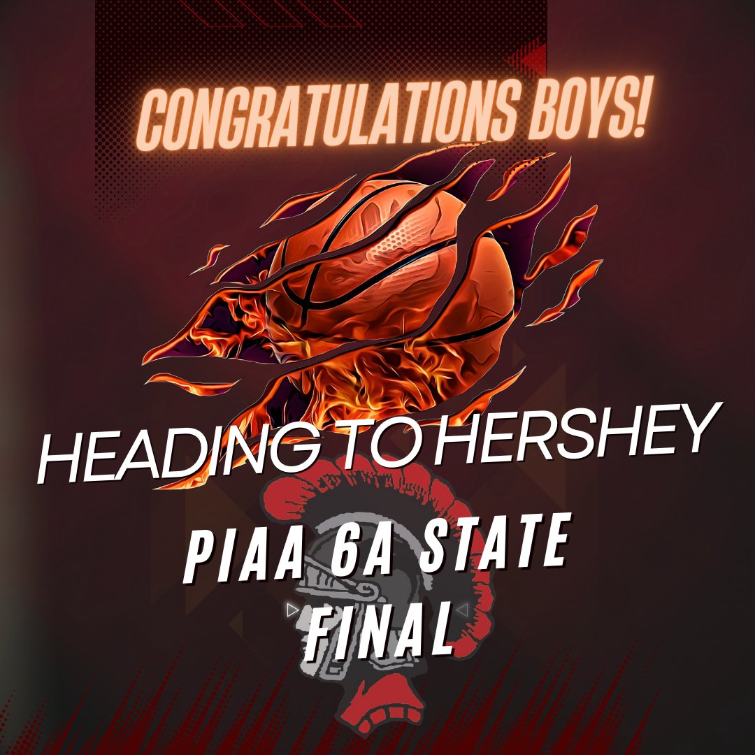 The Parkland Boys' Basketball Team has made it to the PIAA 6A State Championship! They will take on Central York at 8 PM this Saturday at Giant Center in Hershey! Tickets at: trst.in/1ESzk7 Let's GO TROJANS! 🏀🏀🏀