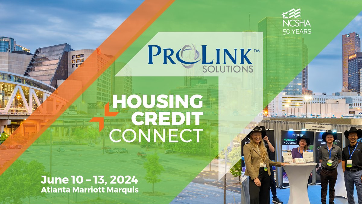 NCSHA Events (@ncshaevents) on Twitter photo NCSHA welcomes Platinum Sponsor <a href="/ProLinkSolution/">ProLink Solutions</a> back to Housing Credit Connect! Thanks for your support — we look forward to seeing your team at your booth during #HCC24 in Atlanta this June! Attendees, you can learn more about ProLink Solutions at prolinksolutions.com. NCSHA welcomes Platinum Sponsor <a href="/ProLinkSolution/">ProLink Solutions</a> back to Housing Credit Connect! Thanks for your support — we look forward to seeing your team at your booth during #HCC24 in Atlanta this June! Attendees, you can learn more about ProLink Solutions at prolinksolutions.com.