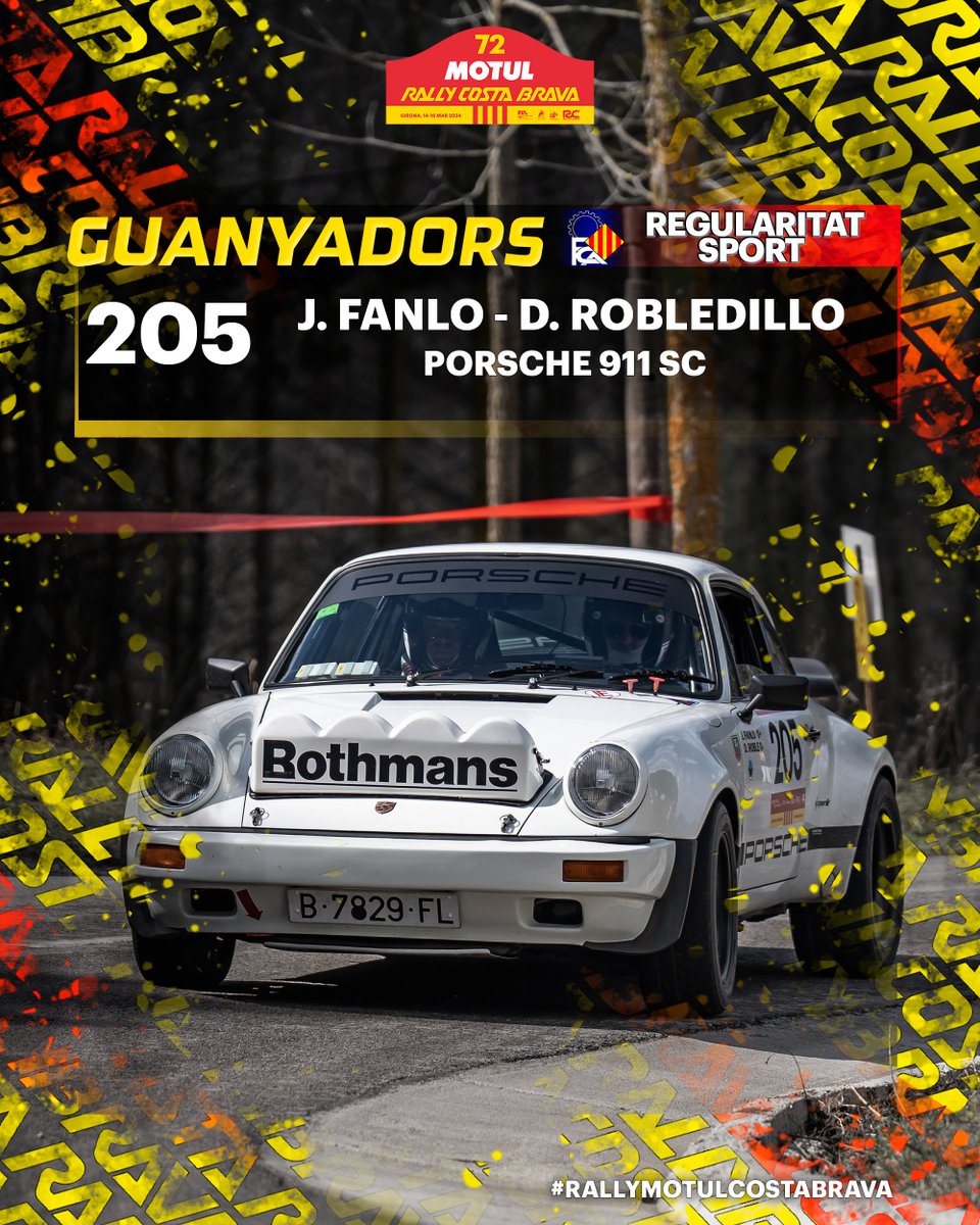 RallyCostaBrava's tweet photo. Ganadores Regularidad #RallyMotulCostaBrava // Guanyadors Regularitat❗

▶Reg Sport CERVH - Martínez-Villamayor 
▶Reg CERVH//FCA - Miró, Matavacas
▶Reg Sport FCA - Fanlo - Robledillo
▶Trofeu #MotorDona Regularitat - Monza - Nicolini

Nos vemos en 2025 // Ens veiem el 2025❗ https://t.co/TD2JG1n3A7