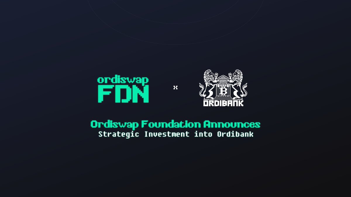 We are delighted to announce strategic investment into <a href="/Ordibank/">OrdiBank</a>

🏛️ Ordibank is building the 1st #BTC-native money markets, powering decentralized lending &amp; borrowing

This aligns perfectly with our vision to spearhead #BTCFi innovation with the best builders in the ecosystem 🤝