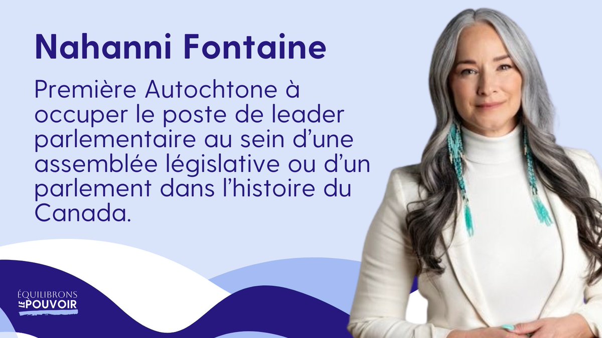 #WavemakerWednesday🌊

@NahanniFontaine est Membre de la Première nation Sagkeeng Anishnaabe, son expérience et son expertise sont des atouts inestimables dans son travail de députée et de ministre. 

Elle a fait adopter des lois visant à accroitre la sécurité des femmes dans les