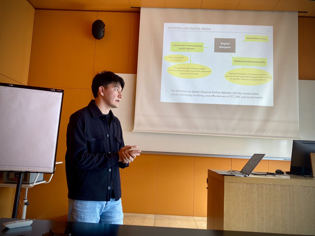 Institute of Communication and Public Policy ICPP (@icpp_usi) on Twitter photo Another fabulous lunchtime series presentation from <a href="/Wahid_Mehran/">Wahid Mehran</a> our 2nd yr PhD researcher working with Prof Drzewiecka on ‘Networked nation in the time of crisis’ exploring diaspora constructions of community in online spaces. We will watch your progress with interest Wahid! Another fabulous lunchtime series presentation from <a href="/Wahid_Mehran/">Wahid Mehran</a> our 2nd yr PhD researcher working with Prof Drzewiecka on ‘Networked nation in the time of crisis’ exploring diaspora constructions of community in online spaces. We will watch your progress with interest Wahid!