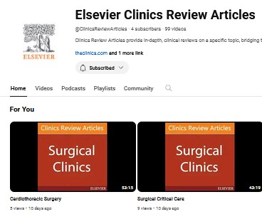 Our @SurgicalClinics #podcasts are now on #YouTube! Find us @ youtube.com/@ClinicsReview… Listen to our recent discussions in General #Surgery, #Surgical #Oncology, and #Thoracic Surgery! #generalsurgery #gensurg #surgicaloncology #surgonc #thoracicsurgery @ClinicsReviews