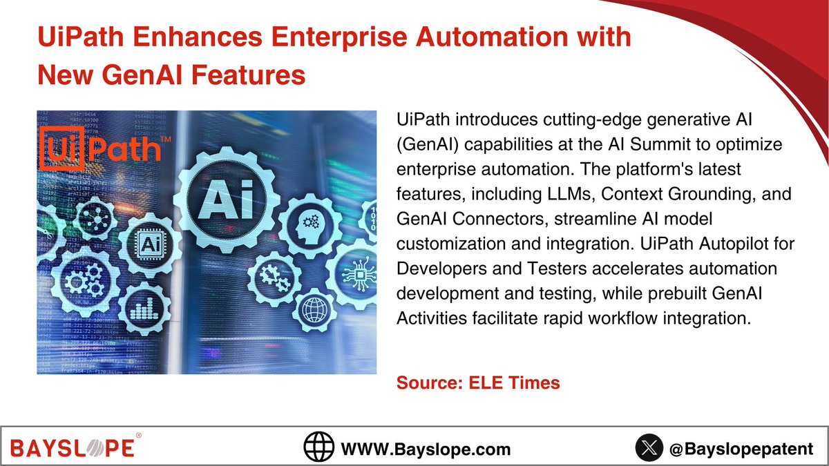 UiPath unveils next-gen GenAI features, elevating enterprise automation at the AI Summit. #UiPath #GenAI #EnterpriseAutomation #AISummit #LLMs #ContextGrounding #AutomationDevelopment #TestAcceleration #AIIntegration #WorkflowEfficiency #DigitalTransformation #TechInnovation