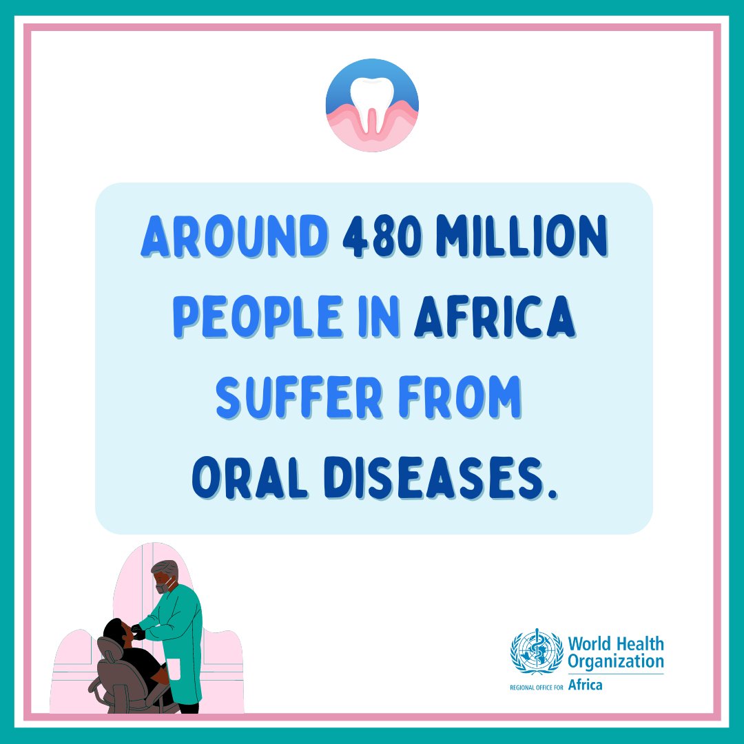 Did you know that today is World Oral Health Day and the World Health Organisation (WHO) says that 480 million in Africa suffer from oral diseases including 🔹Pain 🔹Discomfort 🔹 Death