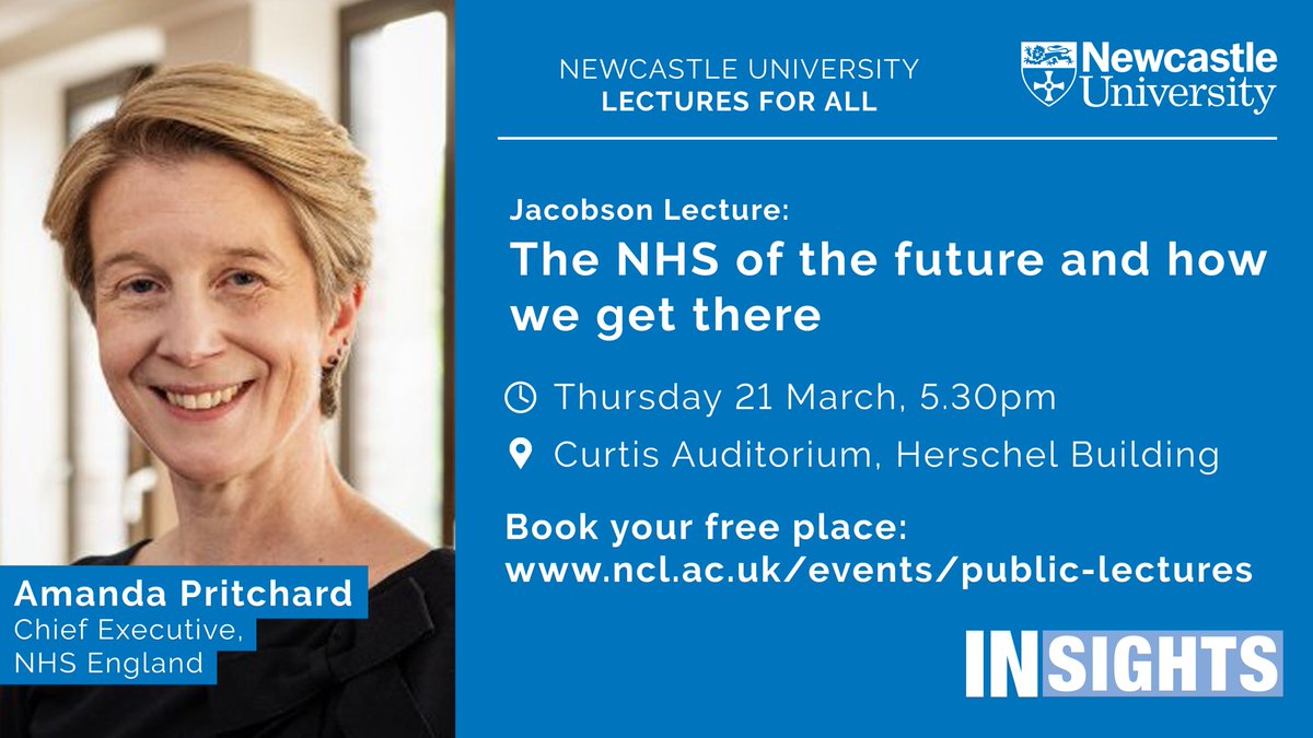 Tonight we welcome Chief Executive of NHS England @AmandaPritchard to @uniofnewcastle for the 2024 Jacobson Lecture ❗️This event is sold out @EngageFMS @NewcastleHosps