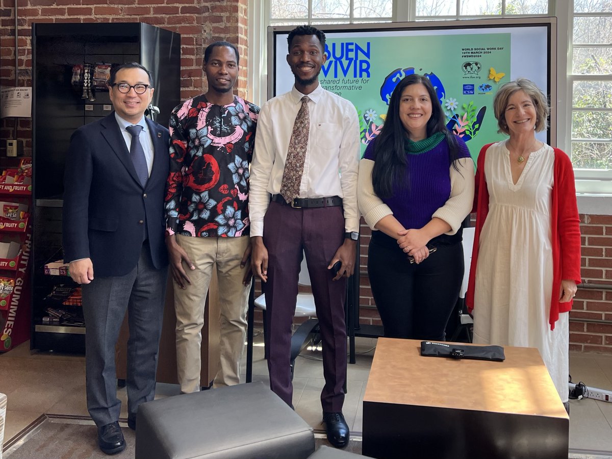 Happy  @WorldSocialWorkDay! We had a delicious lunch &amp;  spectacular  turnout to hear our amazing MSW students talk about their  work in their home countries of Colombia, Nigeria, and Tanzania. A wonderful event and great day <a href="/UGASocialWork/">UGASocialWork</a> !