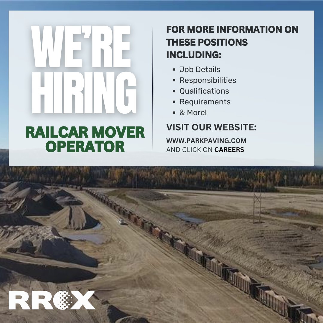 We are looking for a Railcar Mover Operator! For more information on this position and to apply, visit: apply.workable.com/park-paving-lt… #yeg #yegbusiness #yegconstruction #yeglocal #yegcommunity #alberta #edmonton #yegbuilders #construction #yegjobs #yeghiring #edmontonjobs