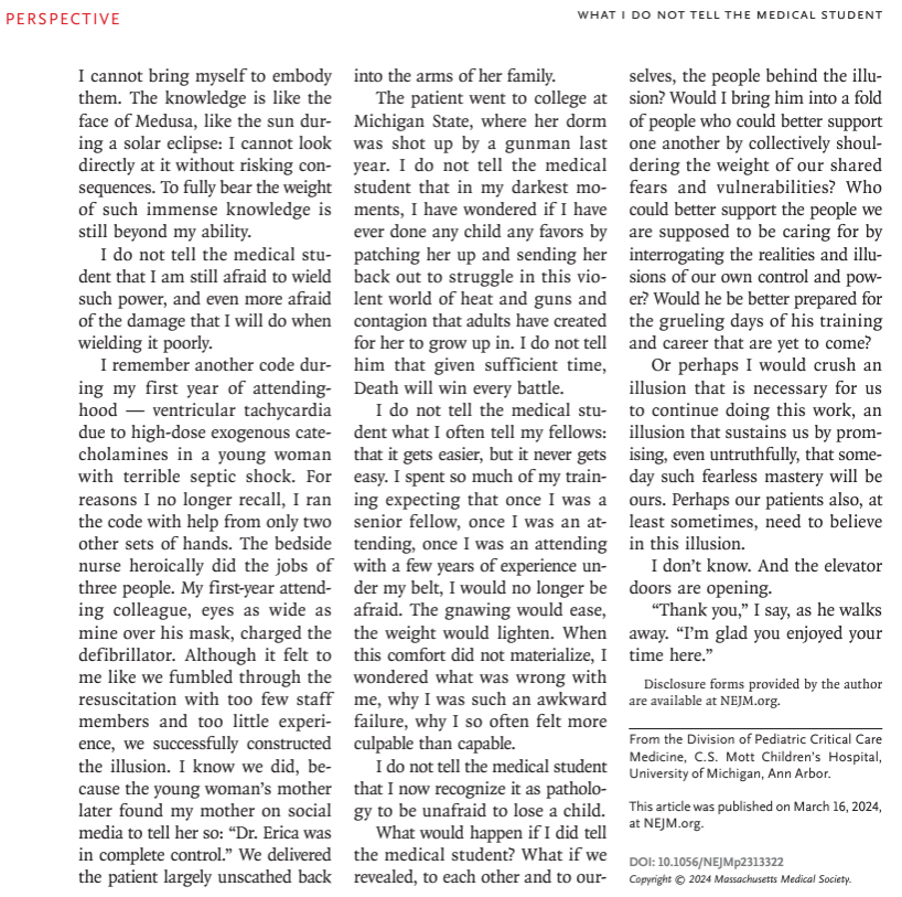 Challenging read @NEJM; have to admit that I usually tell the medical students everything 😅 nejm.org/doi/pdf/10.105…