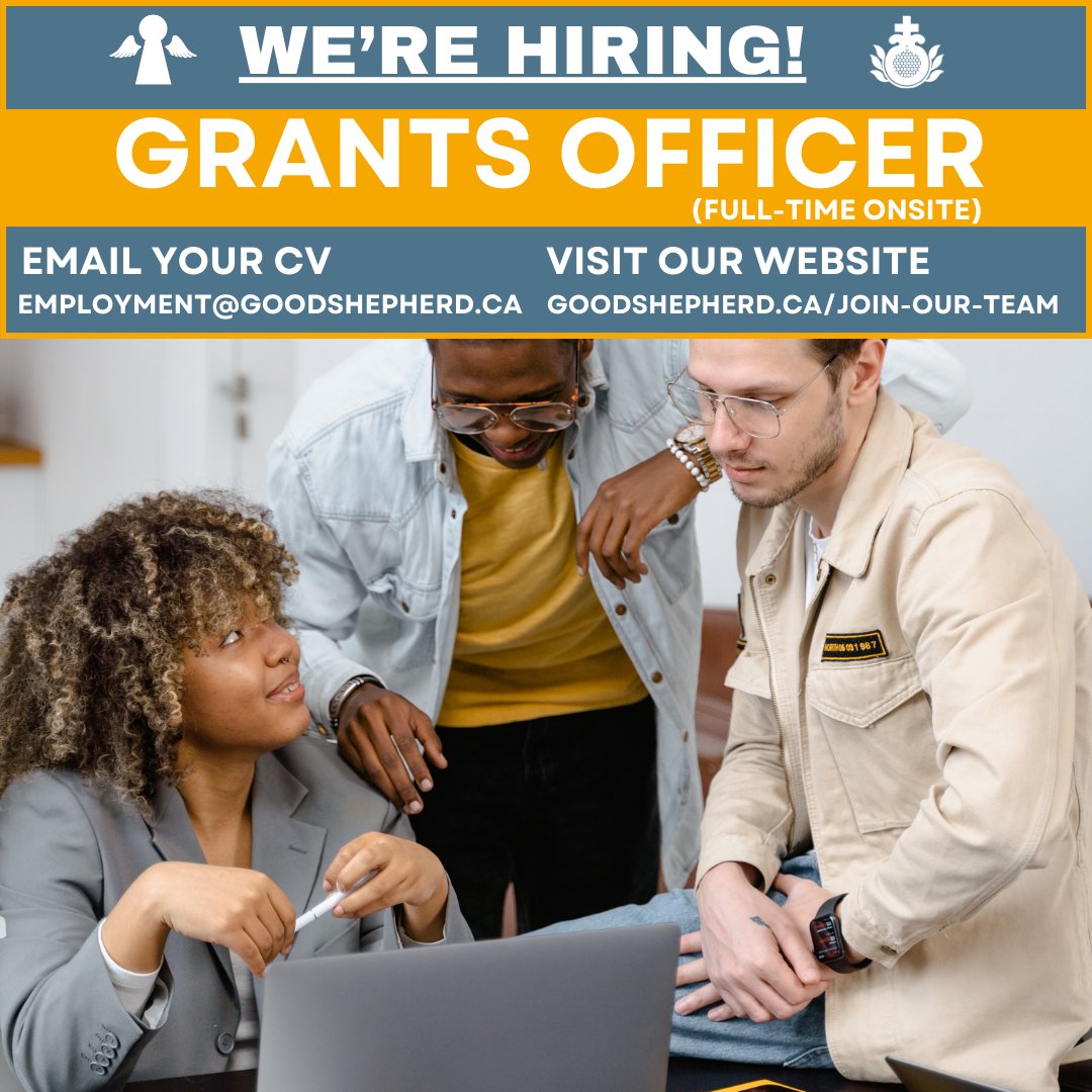Do you have exceptional research & communication skills? Experience with #grantwriting & #fundraising? @goodshepherd_to wants you! We have an immediate opening for a F/T onsite Grants Officer. Make an impact by supporting individuals in need. Apply here goodshepherd.ca/join-our-team