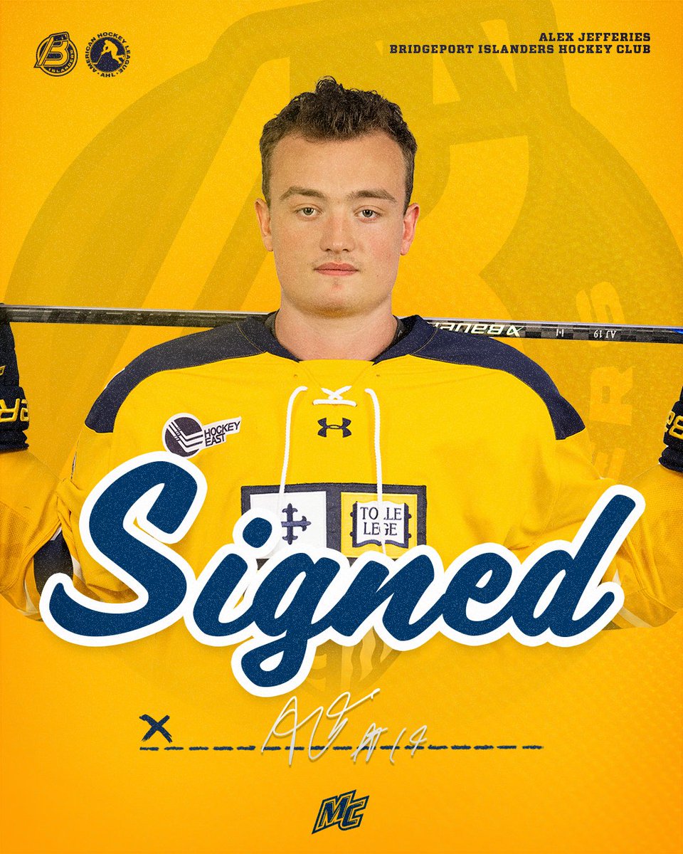 Adding another #ProMack to the list 🏒 Congratulations to senior Alex Jefferies on signing his first professional contract with the @AHLIslanders ! #ProMack