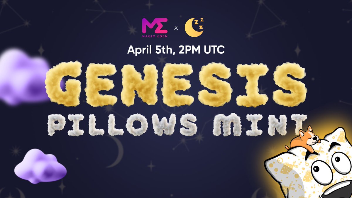 MEonEVM's tweet photo. Attention all sleepyheads💤

It's time to set your alarms for the last limited release of the @Dormint_io Genesis Pillows set at @MagicEden launchpad!

All info for the upcoming mint can be found below⬇️ https://t.co/ajEtqfCoO6