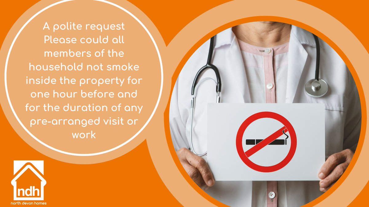For the health of our employees, we request that any members of the household that smoke, please refrain from smoking indoors for an hour before a planned visit and during the time our staff are inside your home. Thanks for your understanding and co-operation.