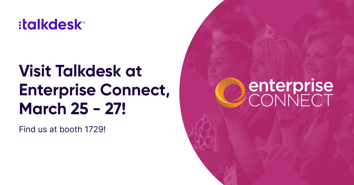 Join us at booth 1729 and discover how Talkdesk's AI transforms customer experiences at Enterprise Connect! Let's revolutionize your CX journey together. See you soon! 🚀 Register: bit.ly/3VaTmtT #TalkdeskAI #EnterpriseConnect #customerservice #contactcenter #CX #AI