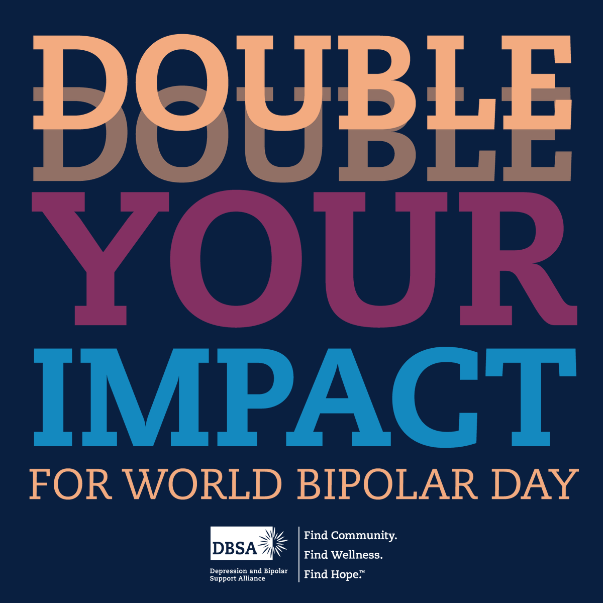 Eliminating stereotypes, discrimination, treatment barriers, and misunderstanding surrounding bipolar disorder is a shared mission. Thru March 30, your contribution will be matched $ for $ by a generous board member, doubling the impact of your support. bit.ly/3TrLmCh