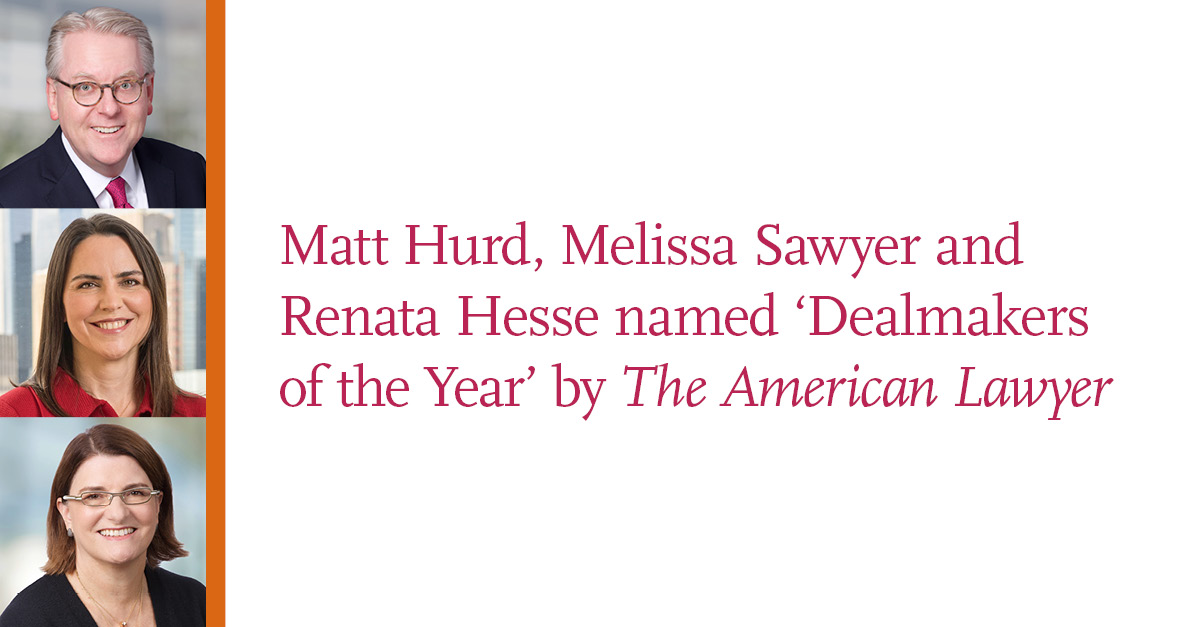 Sullivan & Cromwell (@sullcrom) on Twitter photo Matt Hurd, Melissa Sawyer and Renata Hesse have been named “Dealmakers of the Year” by <a href="/AmericanLawyer/">The American Lawyer</a> for advising Seagen on its $43 billion acquisition by Pfizer—the largest-ever all cash acquisition in the biopharmaceutical industry. Learn more: sullcrom.com/About/Rankings… Matt Hurd, Melissa Sawyer and Renata Hesse have been named “Dealmakers of the Year” by <a href="/AmericanLawyer/">The American Lawyer</a> for advising Seagen on its $43 billion acquisition by Pfizer—the largest-ever all cash acquisition in the biopharmaceutical industry. Learn more: sullcrom.com/About/Rankings…