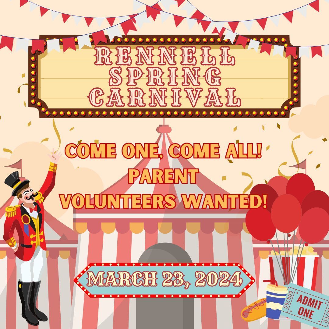 We need your help to make our Carnival a success! Please consider volunteering to ensure all students have the best experience possible! #WeAreRennell buff.ly/3wZhZzQ