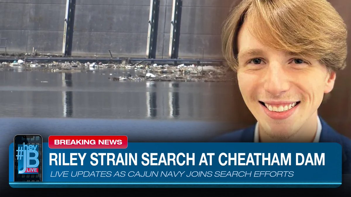 #DEVELOPING: The search for #RileyStrain now includes the Cheatham Dam near Ashland City, outside of Nashville. There's been a 'basic shutdown' of the dam as the search progresses. The Cajun Navy continues to assist, reports @WKRN. Livestream Link: youtube.com/live/fTny5IHq0…