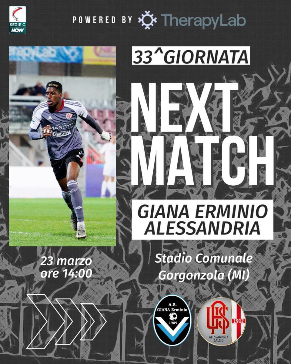 usalessandria's tweet image. 🔜 𝙉𝙀𝙓𝙏 𝙈𝘼𝙏𝘾𝙃

33^Giornata | Serie C | Girone A 

🆚 Giana Erminio
📅 23/03/24
🕰️ 14:00
🏟️ Stadio Comunale, Gorgonzola (MI)
🎟️ Biglietti settore ospiti disponibili online fino a venerdì 22 marzo, ore 19:00, al link vivaticket.com/it/ticket/gian…? 

#ForzaGrigi #SerieCNow